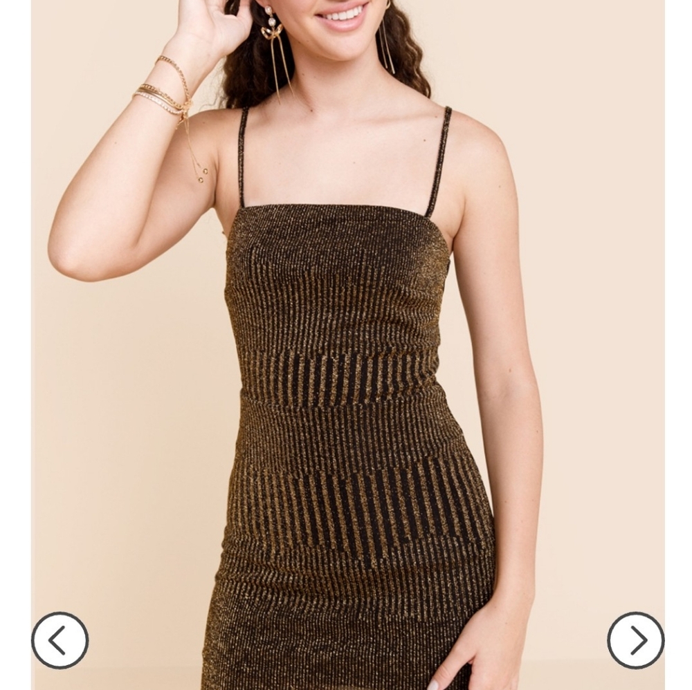 Altar'd State black and gold mini dress size small